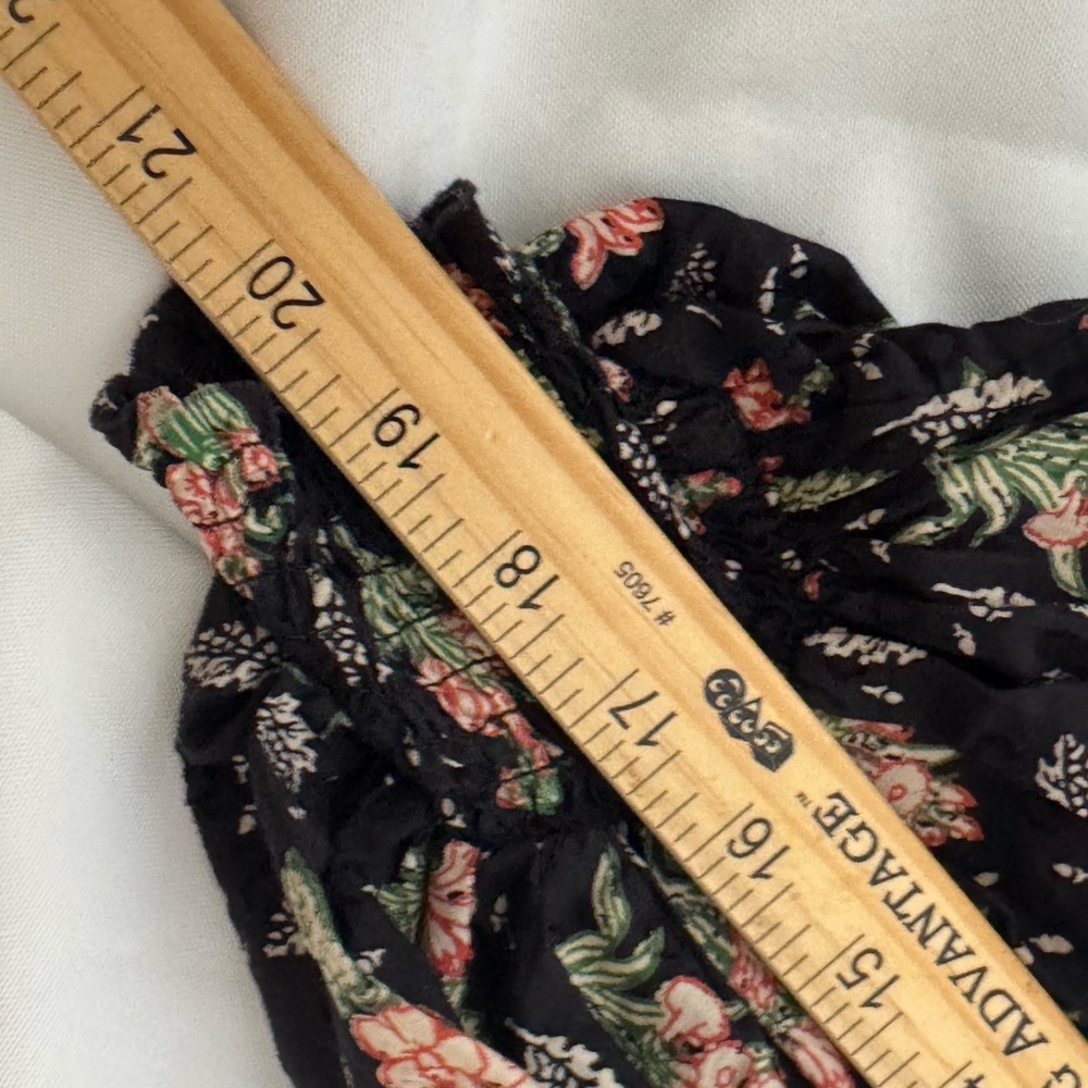 Pilcro Black Floral Bohemian Midi Dress w/ Lace Detail Sz M - Picture 9 of 15